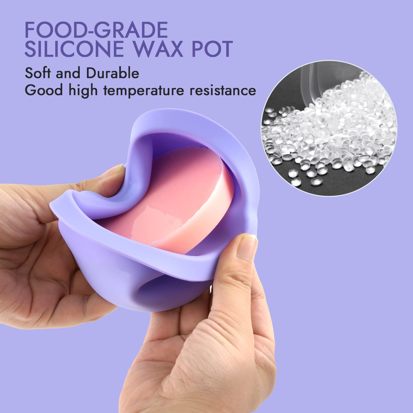 Silicone Wax Warmer Liner 14oz Pot Liner for Waxing Replacement Microwave Easy to Clean Reusable 3pcs Non-Stick Wax Silicone Bowl Diameter 9cm
