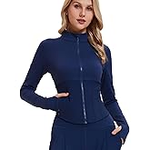 AFZ Workout Jackets for Women Lightweight Slim Fit Athletic Zip Up Jacket with Pockets for Running Yoga