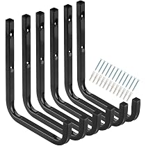 Lot De 12 Crochets De Rangement Garage - Acier + PVC - Pour Vélo, Échelle, Outils, Câbles