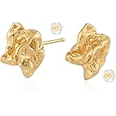 LADYGD Gold Stud Earrings for Women 14K Gold Plated S925 Sterling Silver Post Cubic Zirconia Cute Earrings Hypoallergenic Lightweight Gold Jewelry Gifts