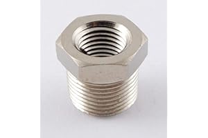MettleAir 110NP-A1 1/8" Male NPT to 1/16" Female NPT Female Reducing/Reducer Bushing Nickel Plated Brass Pipe Fitting (Pack of 10)