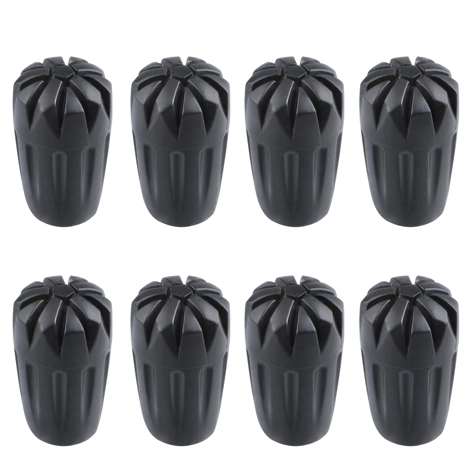 Azarxis Rubber Tips Walking Stick Caps Alpenstock Rubber Head Cover Protectors Ends for Hiking Trekking Stick Pole Tips Replacement Fits Most Asphalt Rock and Snow Mud Ground (Head Cover - 8 pcs)