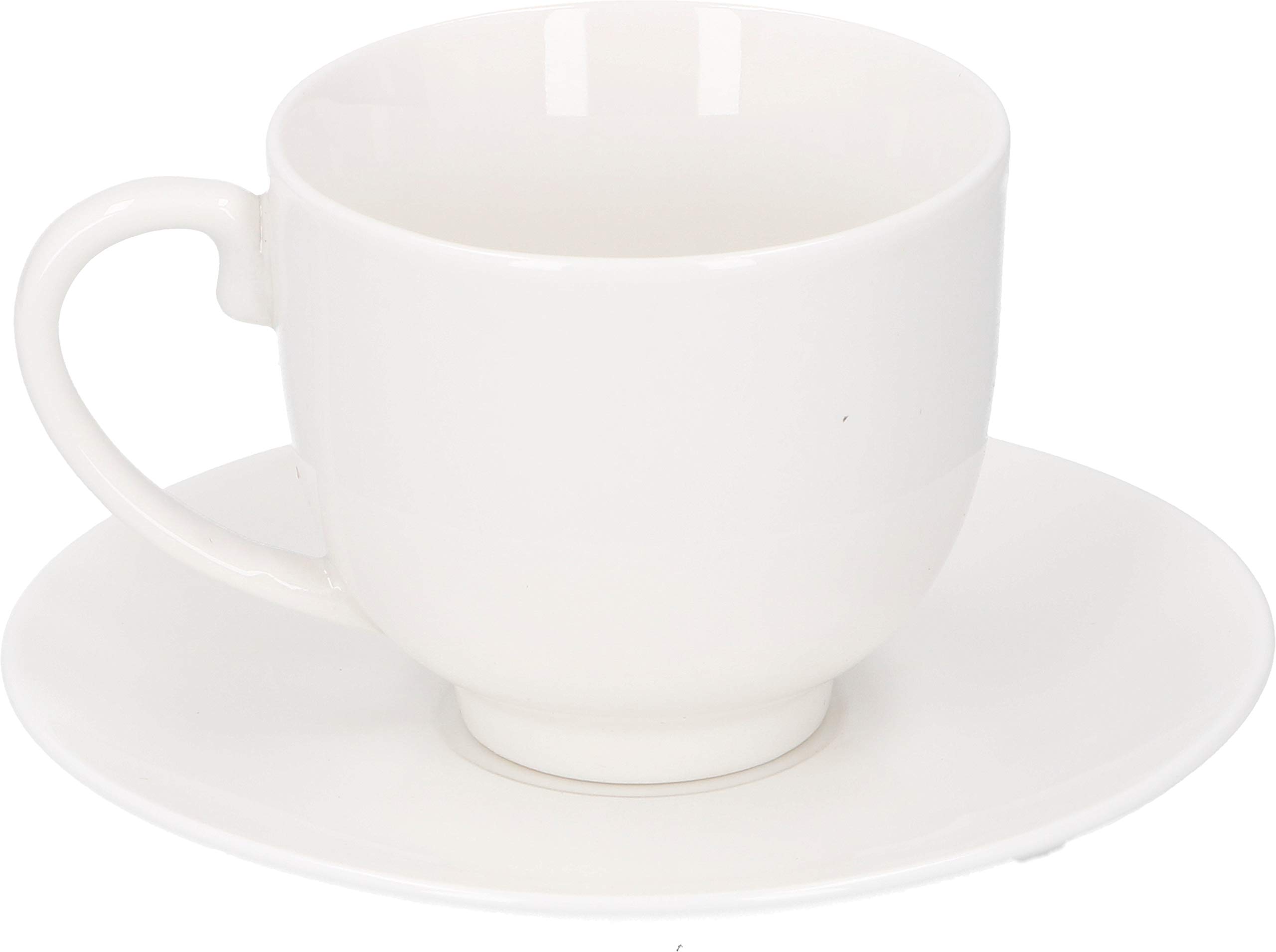 12-Piece Set of Espresso Cups and Saucers - 6 People - White - Pottery
