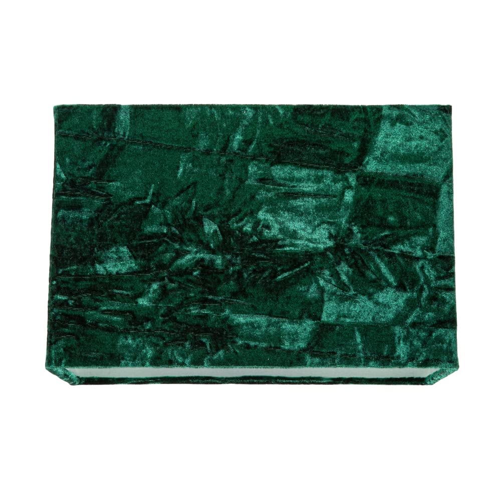 Modern and On-Trend Designer Emerald Green Forest Crushed Velvet Fabric Rectangular Lamp Shade for Wall Ceiling or Table - 29cm Length Suitable for The Home or Commercial Usage by Happy Homewares
