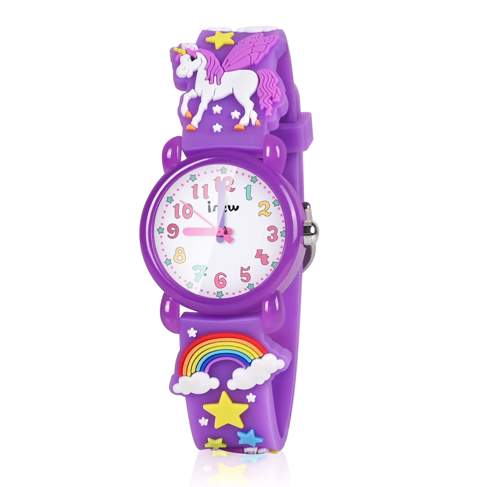 Toddler Watch for Girls 3-7 Years Old - Learning Toy and Return Gift for Kids 4-9 - Birthday Present for 3-5 Year Olds - Dark Purple