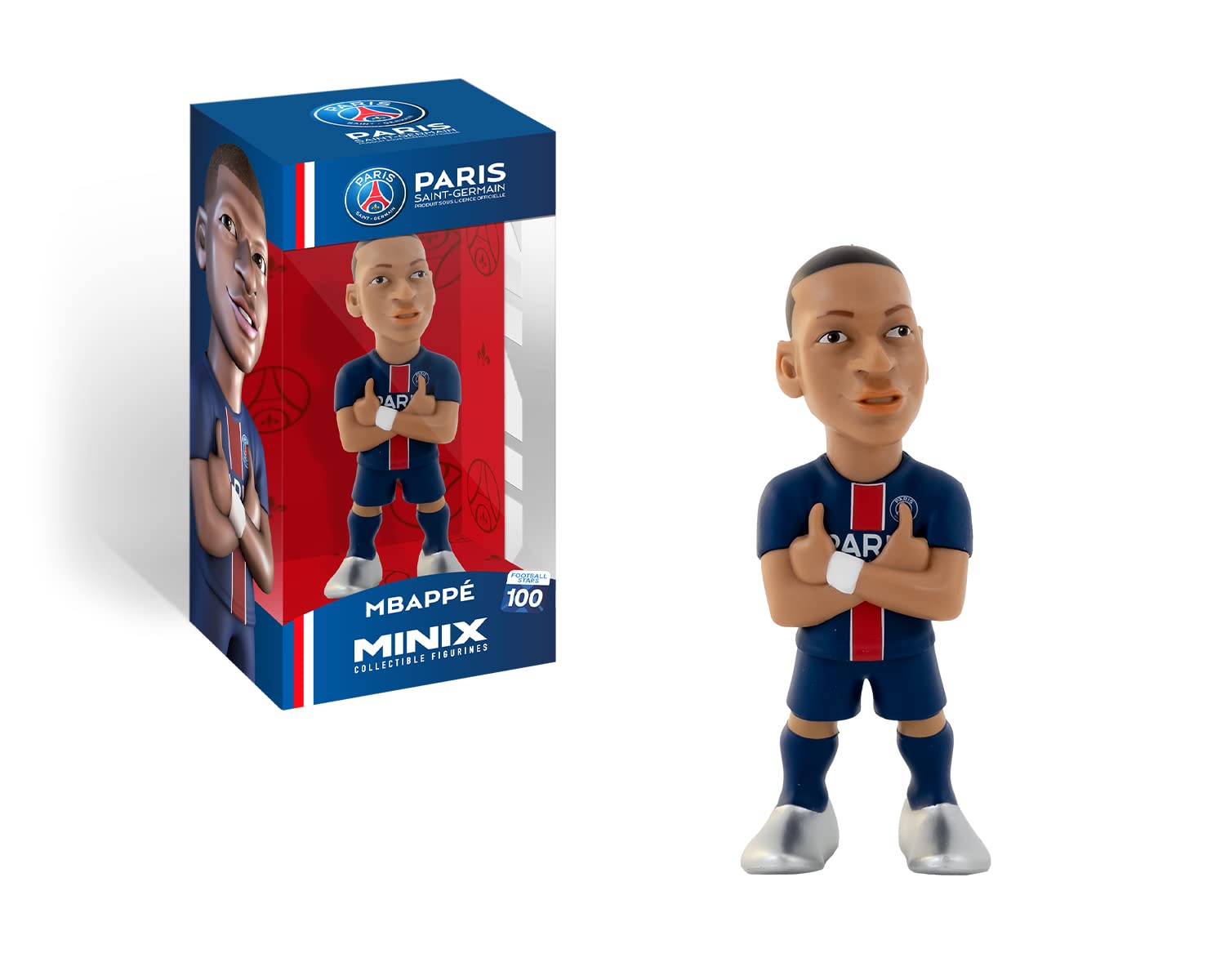 MINIX Bandai Paris Saint-Germain Mbappé Model | Collectable Mbappé Figure In 7 Shirt | Bandai Football Toys Range | Collect Your Favourite Football Figures And Teams — image 1