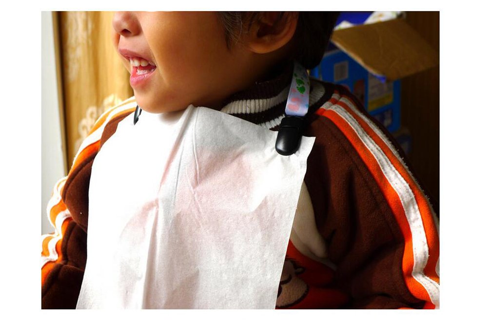 baby towel with neck strap