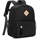 PIG PIG GIRL Toddler Backpack for Boys Girls, 12'' Mini Preschool Backpack for Kids Age 2-4 Years Old Small Toddler Bookbag for Kindergarten with Chest Buckle and Reflective Strip,All Black