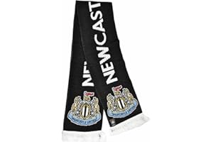 Hy-Pro International Ltd Official Newcastle United Black Crest Design Neck Scarf, 180 cm, Black, White, L, Black, White, Large