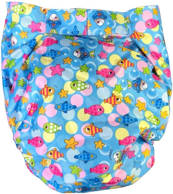 Haian Reusable Adult Incontinence AIO Diapers (M-L, Blue)