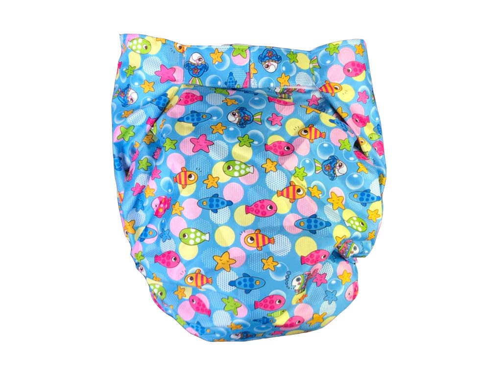 Haian Reusable Adult Incontinence AIO Diapers (M-L, Blue)