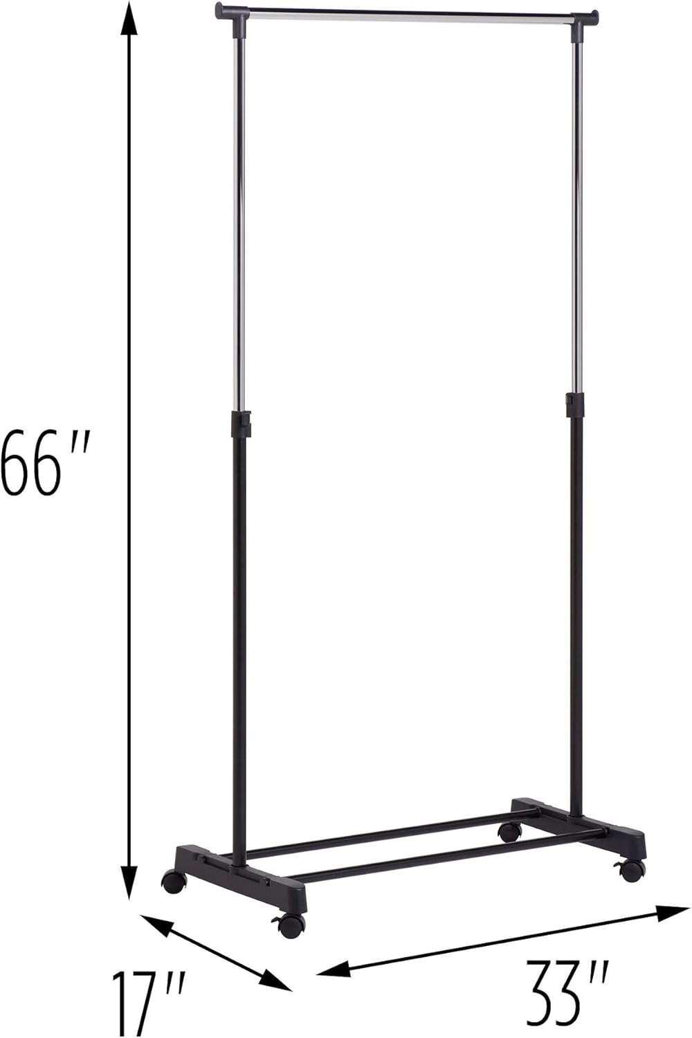 Honey-Can-Do Height-Adjustable Rolling Garment Rack with Shoe Shelf: Home & Kitchen