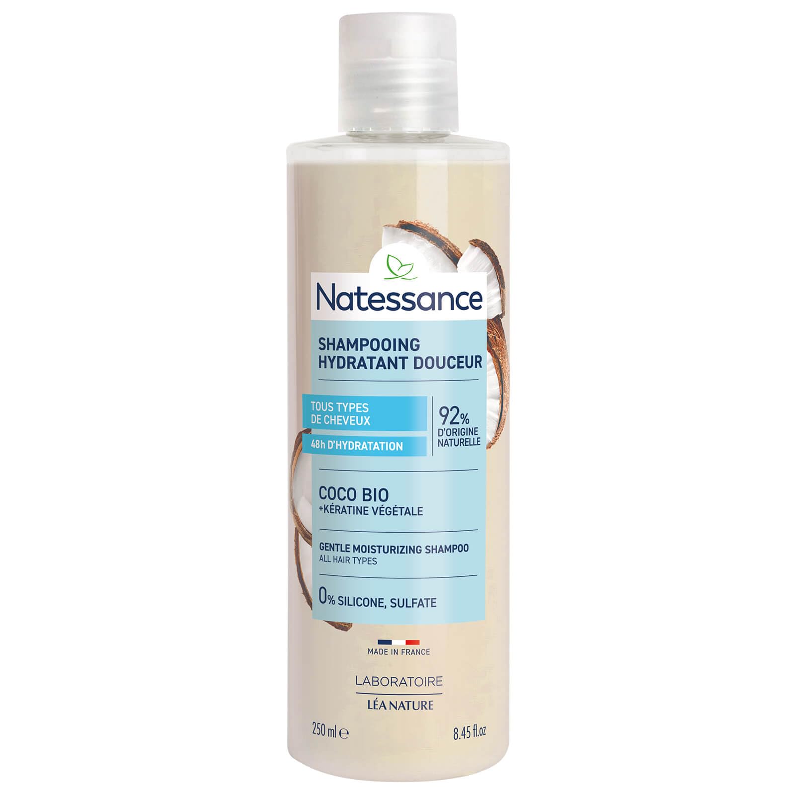 Natessance Coconut Naturel Extra-Gentle Shine Shampoo, 250 ml