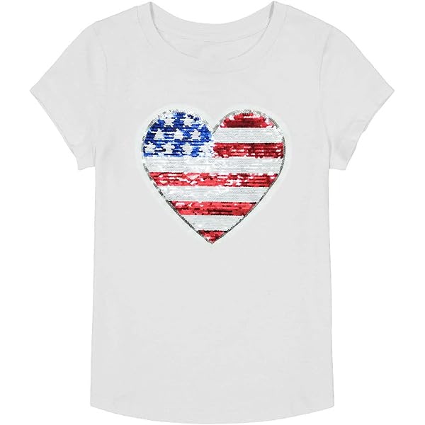 HH Family 4th Of July Shirts For Girls - Patriotic Flip Sequin USA Flag Tank Top - View #5