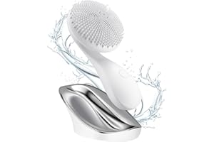 CCIGEDY 2 in 1 Facial Cleansing Brush, Rotating Magnetic Beads & Massage Cleaning Electric Face Scrubber, Waterproof and Rechargeable Exfoliating Face Scrubber Brush