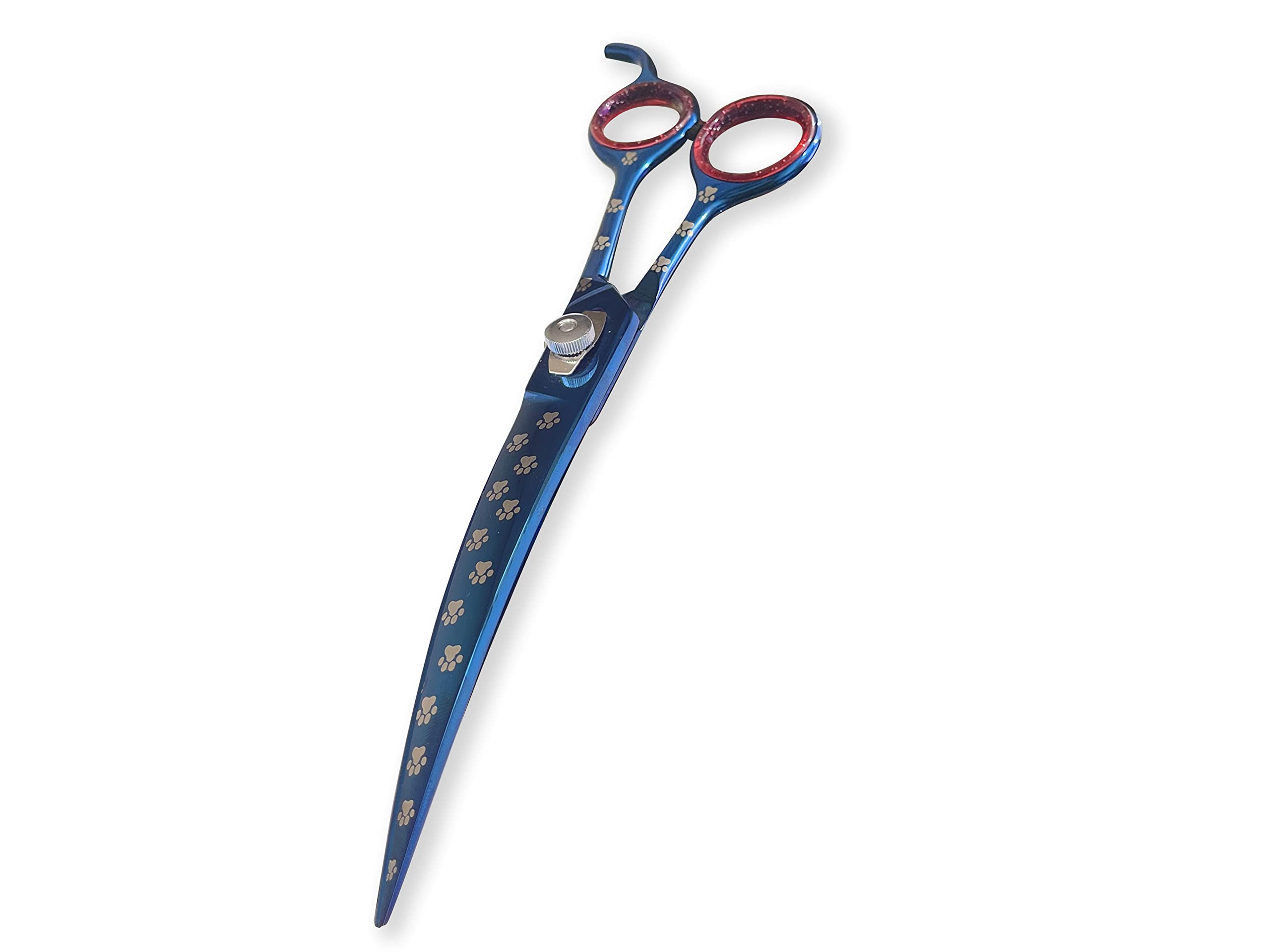 Massive Bee Store Pet Grooming Scissor Dog Curved Blade scissor 8.5" Pet Grooming Scissors Dog Hair Cutting Shears with Bag for Professional Right Hand Pet Grooomer (Blue, 8.5")