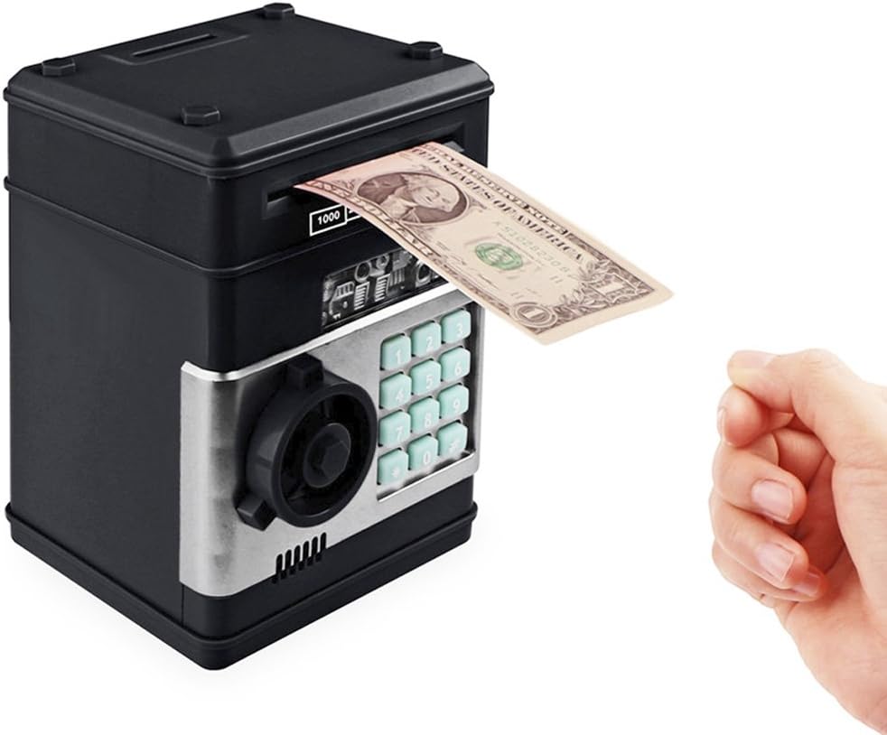 EMESON Stocking Stuffer ATM Bank Piggy Bank Money Change Cash Saving Box Safe Toy Gift - Fits for Both Bills and Coins