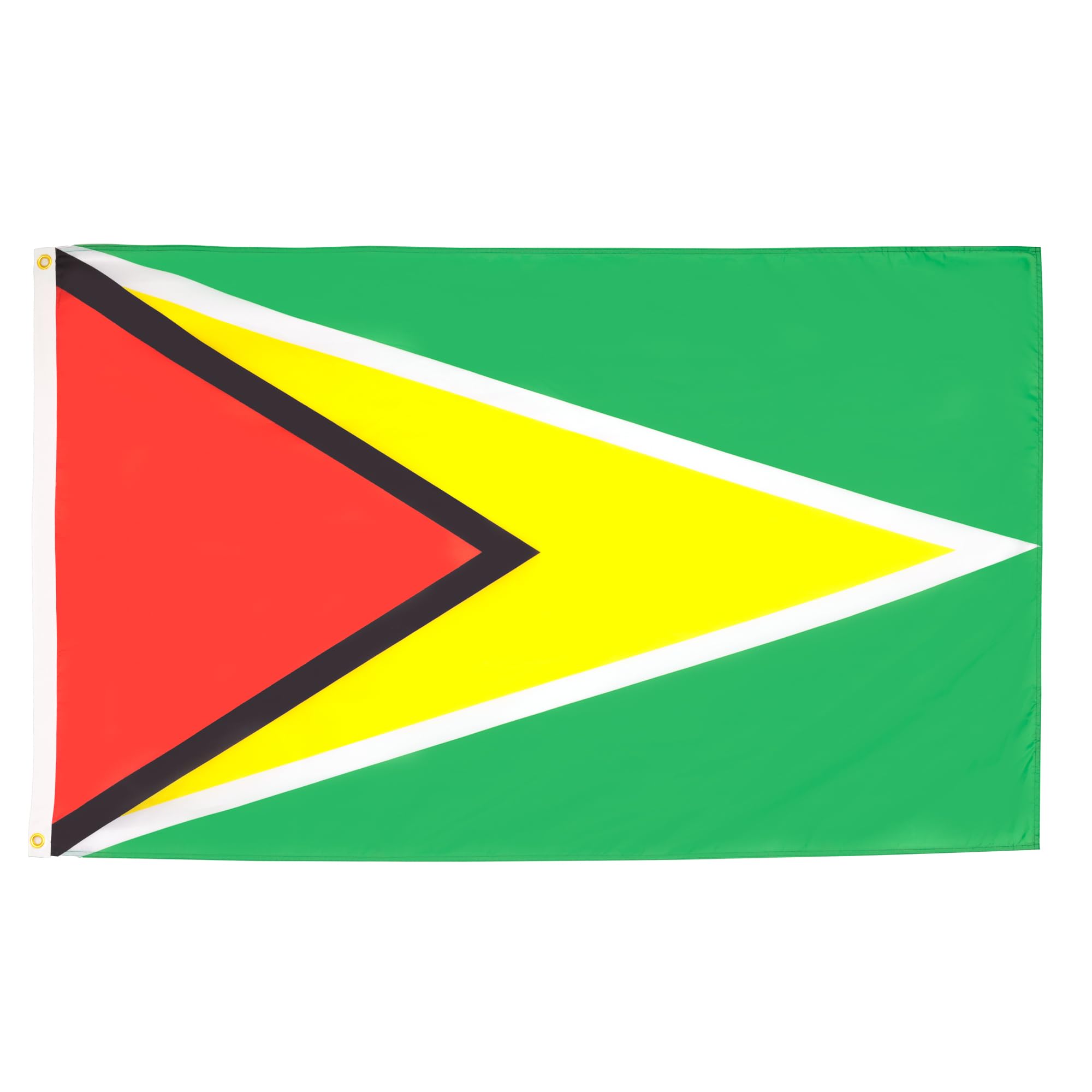 AZ FLAG - Guyana Flag - 3x5 Ft - Light Polyester Guyanese Banner with Two Brass Eyelets - Fade Resistant - Vivid Colors - 3' x 5' Feet - 150x90 Cm