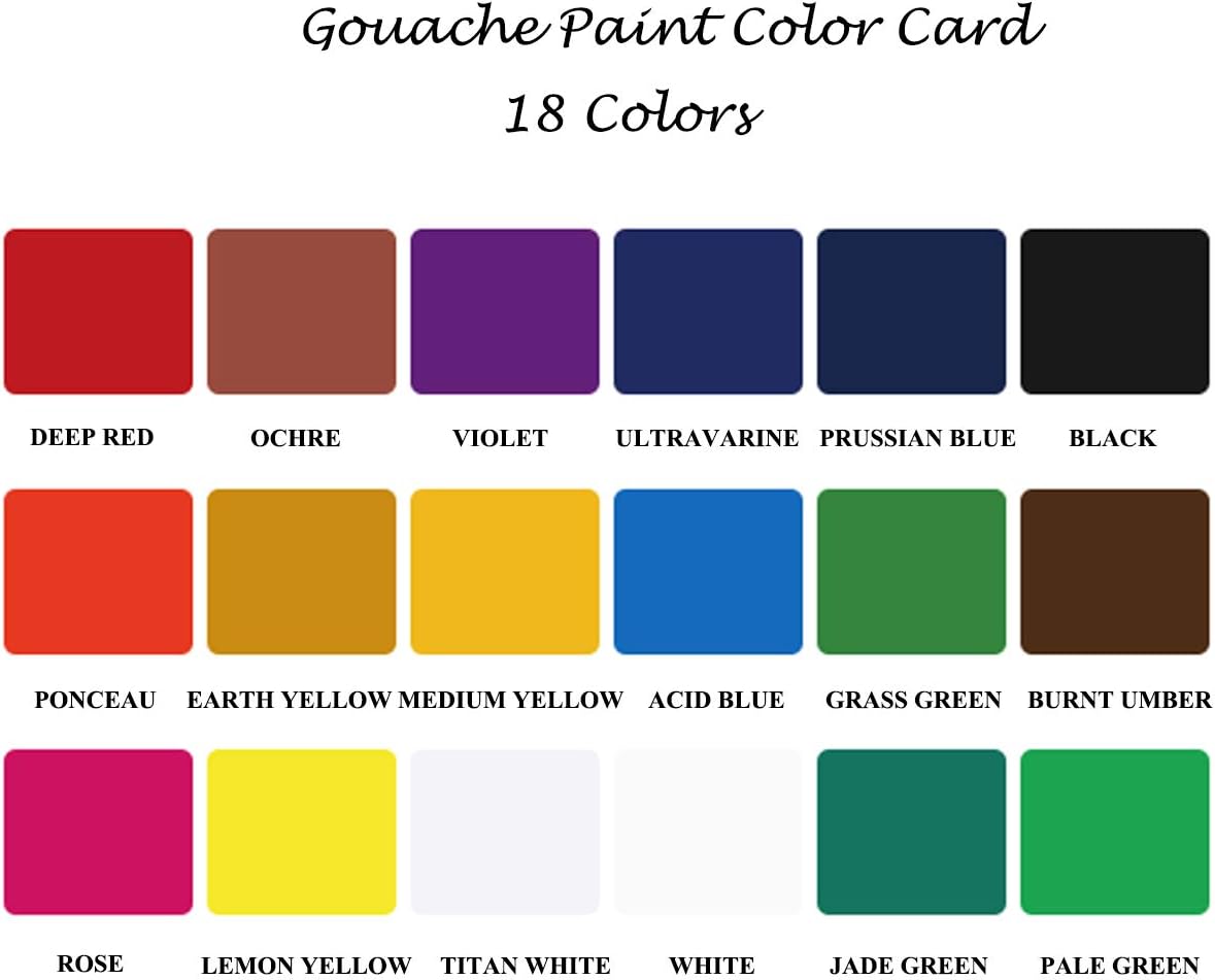 INK LAB HIMI Gouache Paint Kit 18 Vibrant Colors Non Toxic Paints Jelly Cup Design with Palette Portable for Professional Artists Rich Pigment - Image 4