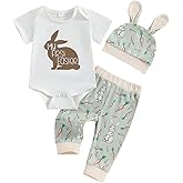 LAGKIYOJ Newborn Boy Summer Clothes New To The Farm Chicken Cow Short Sleeve Romper Bodysuit Pant Set Baby Boy Farm Clothes