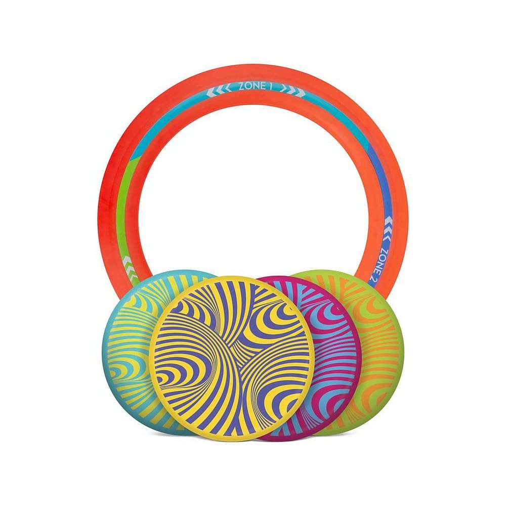 Waboba Backnine, Nomadic Disc Golf/Frisbee Throwing Flying Target Game, Portable Outdoor Garden Beach Set with 4 Wingman Discs, 1 Ring, Score Card & Carry Case, One Size - 285 x 285 x 5 mm