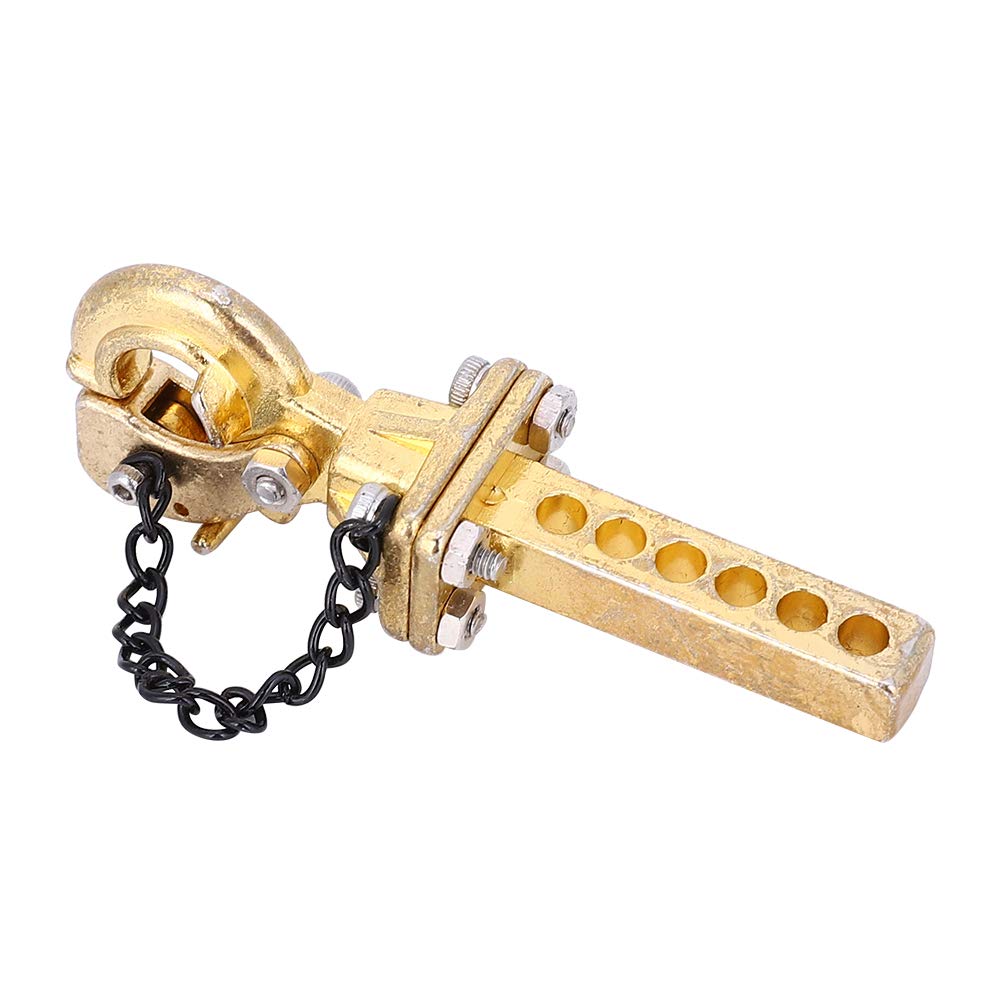 Tbest RC Trailer Hook, Metal Hitch Trailer Hook Simulation Buckle Link Accessory Compatible with SCX10 RC Crawler (gold) Model Car Accessories Car Model Accessory Model Toy