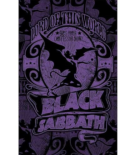 Drapeau Black Sabbath 45ème Anniversaire - Logo Noir Et Blanc 110x75 Cm - Merchandising Officiel - 7