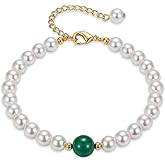 Irideket Pearl Bracelets for Women, Gold Plated Bead Bracelet, Dainty Link Bracelets for Women, Adjustable Pearl Jewelry, Beaded Bracelets Stackable Jewelry Gifts for Her