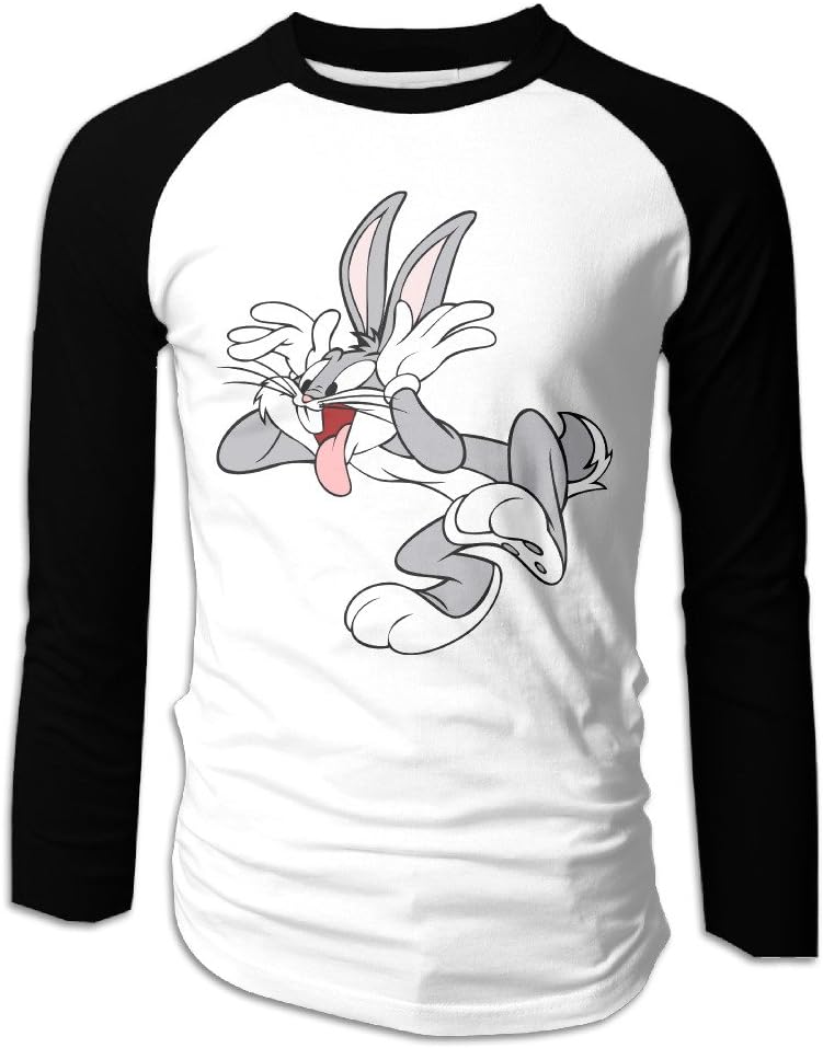 Man Bugs Bunny Cotton Long Sleeve Raglan Shirt Black