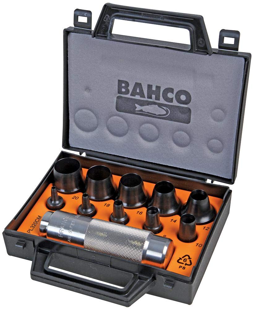 Bahco 400003020 Interchangeable Punching Set, Black/Orange, 3-20 mm, Set of 11 Piece