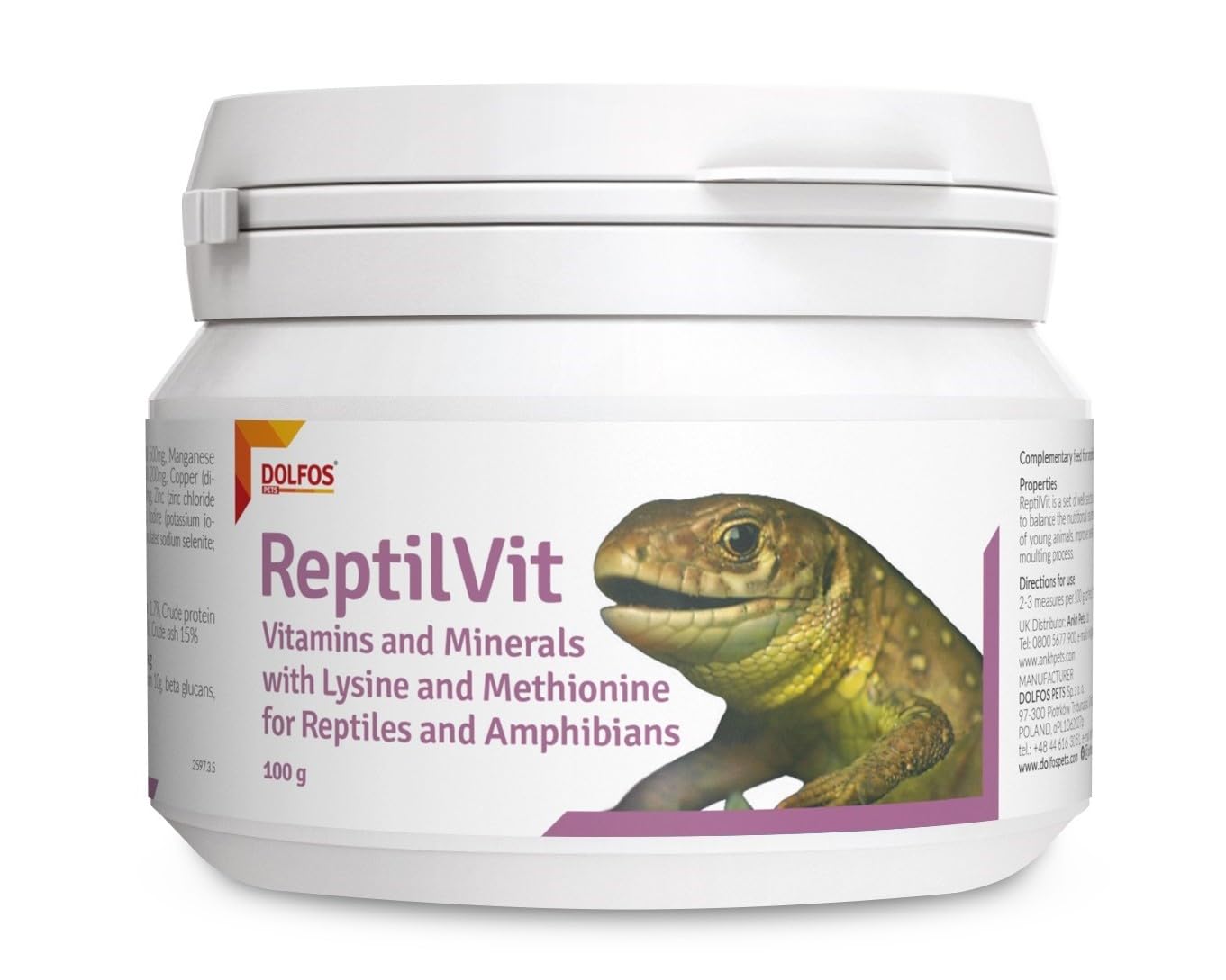 ReptilVit 100g Vitamins Minerals Amino acids for Reptiles and Amphibians