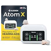 Audien Atom X OTC Hearing Aid For Seniors &amp; Adults with Touchscreen Control | Rechargeable, Touchscreen Charging Case, 4 Listening Modes, 16H Battery, Side-Specific Comfort Fit, No Apps Needed