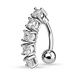 Pierced Owl 5 CZ Crystal Vertical Drop Reverse