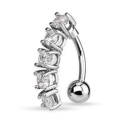 Pierced Owl 5 CZ Crystal Vertical Drop Reverse