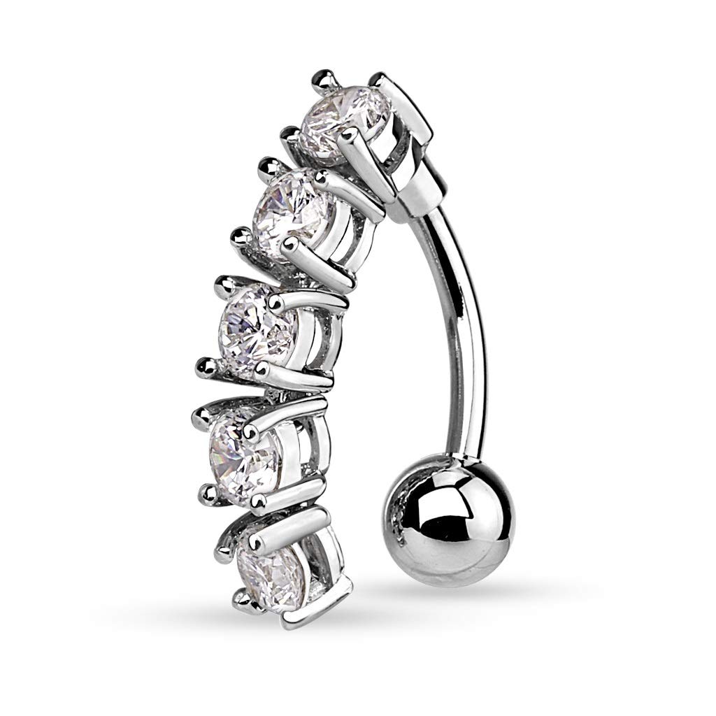 Pierced Owl 5 CZ Crystal Vertical Drop Reverse