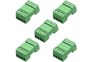 Jienk 5Pcs 4-Pin 300V 8A 15EDGRK 3.81mm Pitch Screw Terminal Block Connector for 28-16AWG