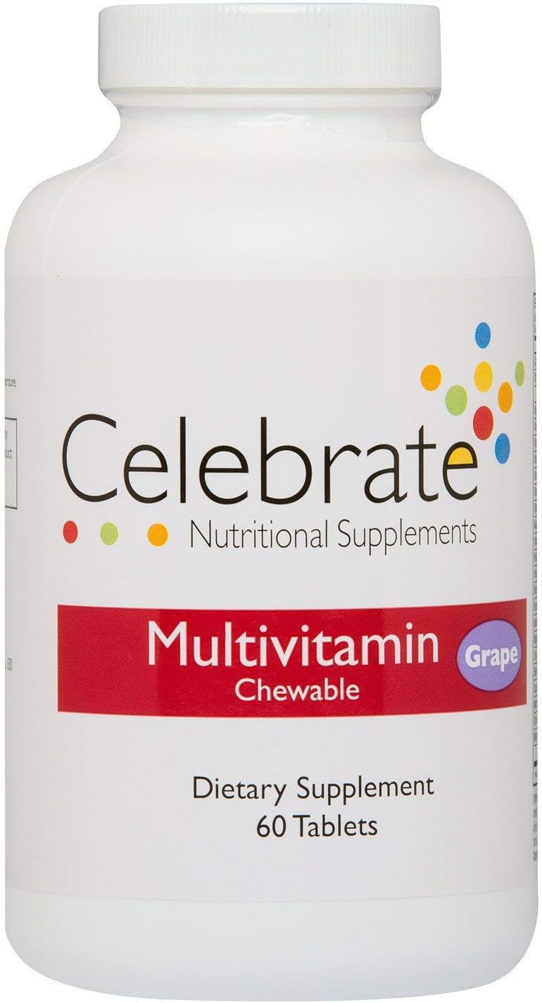 Celebrate Vitamins - Multivitamin - Chewable - 10,000IU Vitamin A - 3000IU Vitamin D - Grape - 60 Tablets