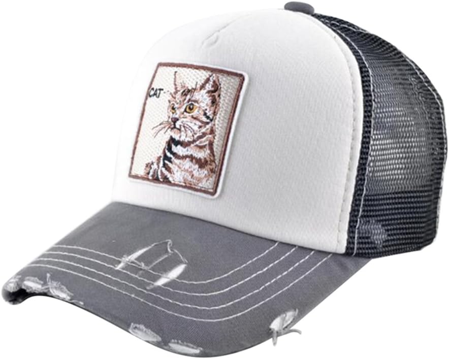 Unisex Animal Mesh Trucker Hat Snapback Square Patch Baseball Caps