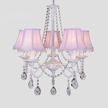 Simple Crystal Chandelier Creative Cloth Lampshade