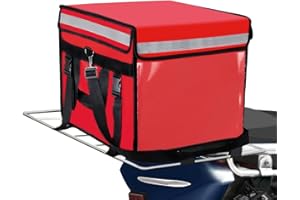 TooCust Large Insulated Food Delivery Bag with Fixed Base and Internal Frame, XL-18.1"x13.8"x13.8", Commercial Pizza Delivery Bag w/Divider, Waterproof & Foldable Catering Bag Food Deliveries, Red