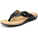 Rihero Women's Orthopedic Arch Support Sandals Orthotic Flip Flops Comfortable Slip On Thong Flat Sandals