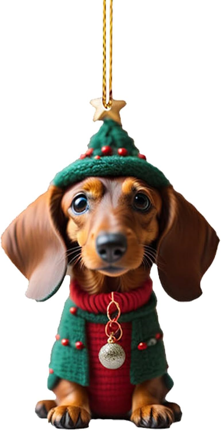 Ornaments - Dachshund Christmas Ornament 2023 - Funny Dog Christmas Tree Ornament - Dog Lovers Gift Idea Xm-as Decor, Dachshund Ornaments for Christmas Tree, Dachshund Christmas Decorations Xm-as Keepsake