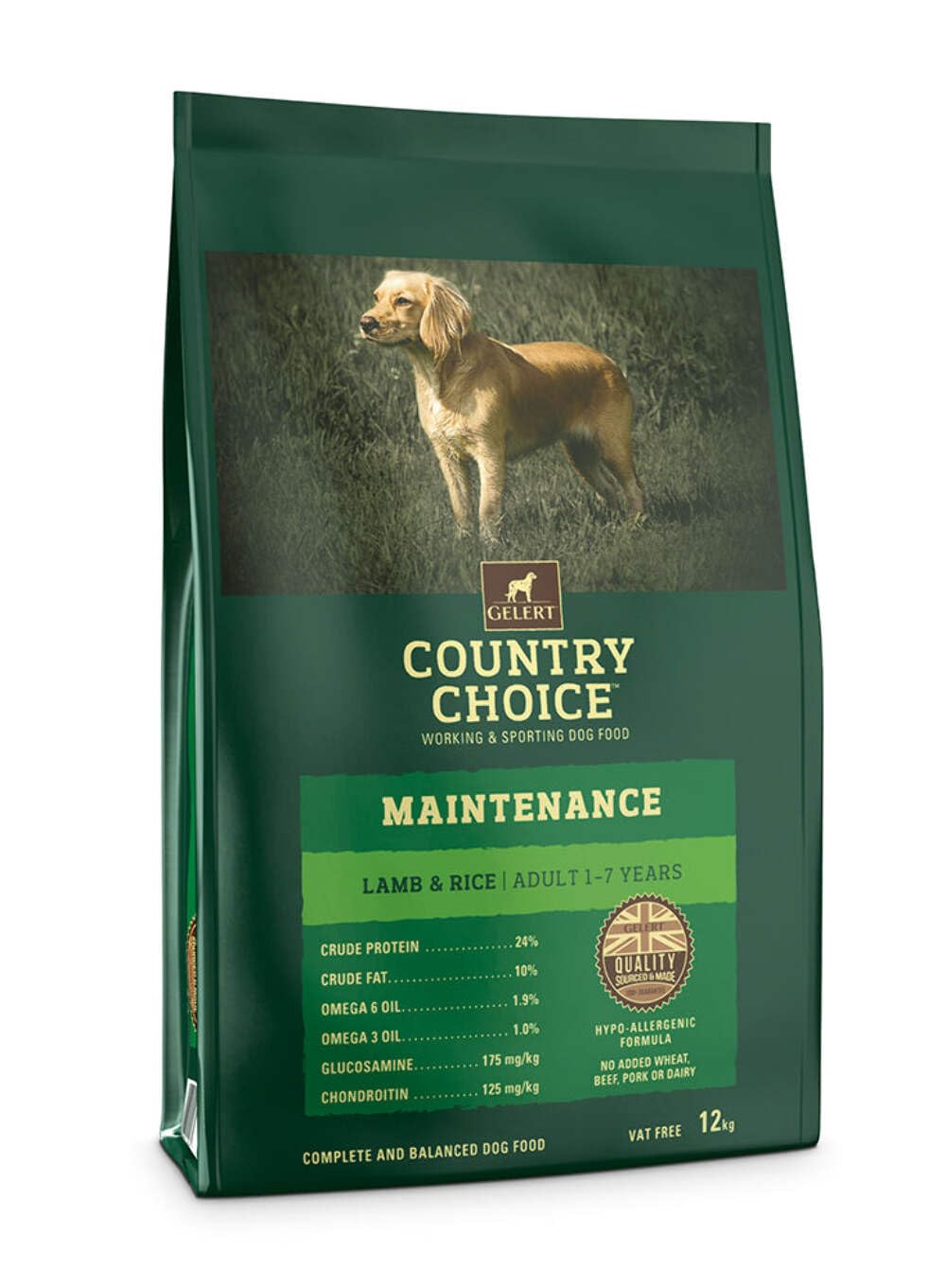 Gelert Country Choice Maintenance Lamb and Rice, 12 kg