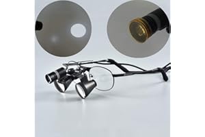 Songzi Optics (2.5X 3X 3.5X Optional) Titanium Frame Binocular Medical Dental Surgical Loupes SZ08B Led Light with Orange Filter (Working Distance :(440-540 mm) L, Magnification:2.5X)