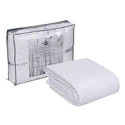 HILLFAIR 100% Combed Cotton Blanket– Twin Size