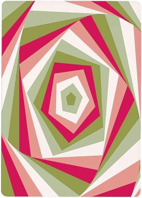 Amazon 壁紙 絵画風ポスター はがせるシール式 幾何学的な 抽象的な六角形の渦と鮮やかな色が絡み合った図形の図 緑 ピンクのサンゴ50x80cm 壁紙ポスター ステッカー 壁紙風景画 壁飾り ウォールステッカー オンライン通販