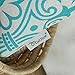 CaliTime Canvas Throw Pillow Cover Shell for Couch Sofa Home Decoration 18 X 18 Inches Turquoise Geometric Pattern with Black Horse