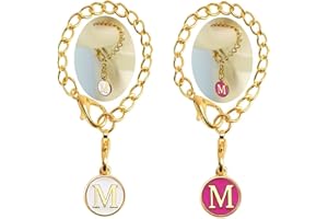 YEINLAN 2 Pcs Initial A-Z Letter Charms Accessories For Stanley Cup, Name Id Letter Handle Charm For Stanley 30&40 Oz Tumbler,Water Cup Handle Identification Letter Charm