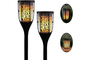 THEATER SOLUTIONS BY GOLDWOOD Theater Solutions TT100 Fully Wireless 120 Watt Rechargeable Battery Bluetooth Tiki Torch Speaker 2 Pack Lanterns Link Up to 99 Speakers Wirelessly, Black