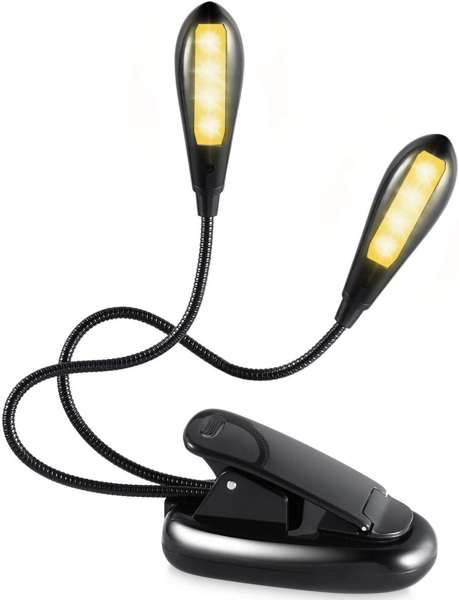 HOTSAN Book Light, Reading Light Led Clip Rechargeable Reading Light with Eye Protection 3 Level Brightness Portable USB Travel Book Lights for Bed